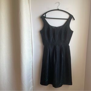 Black Lace Dress w/ Blue underlay-Size 10